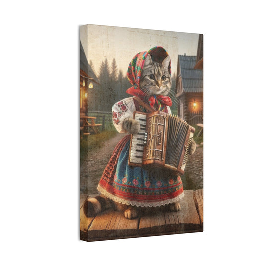 Babushka Cat Plays the Accordion