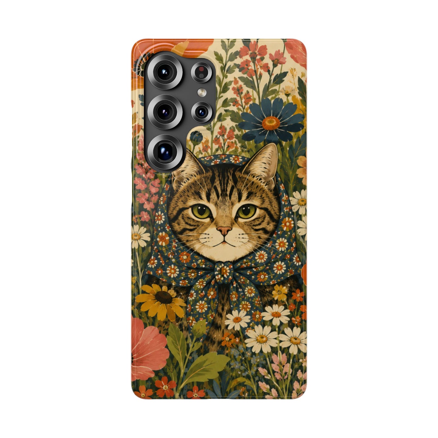 Babushka Cat Peeky Gardens Snap Phone Case
