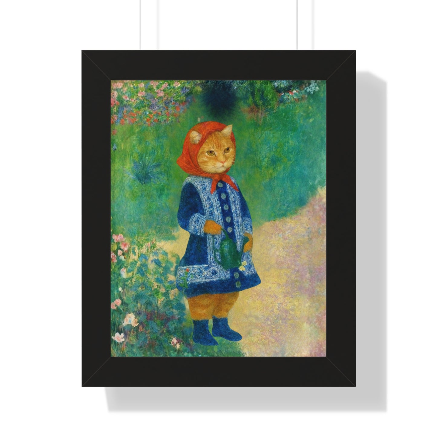 Babushka Cat X Renoir Framed Poster