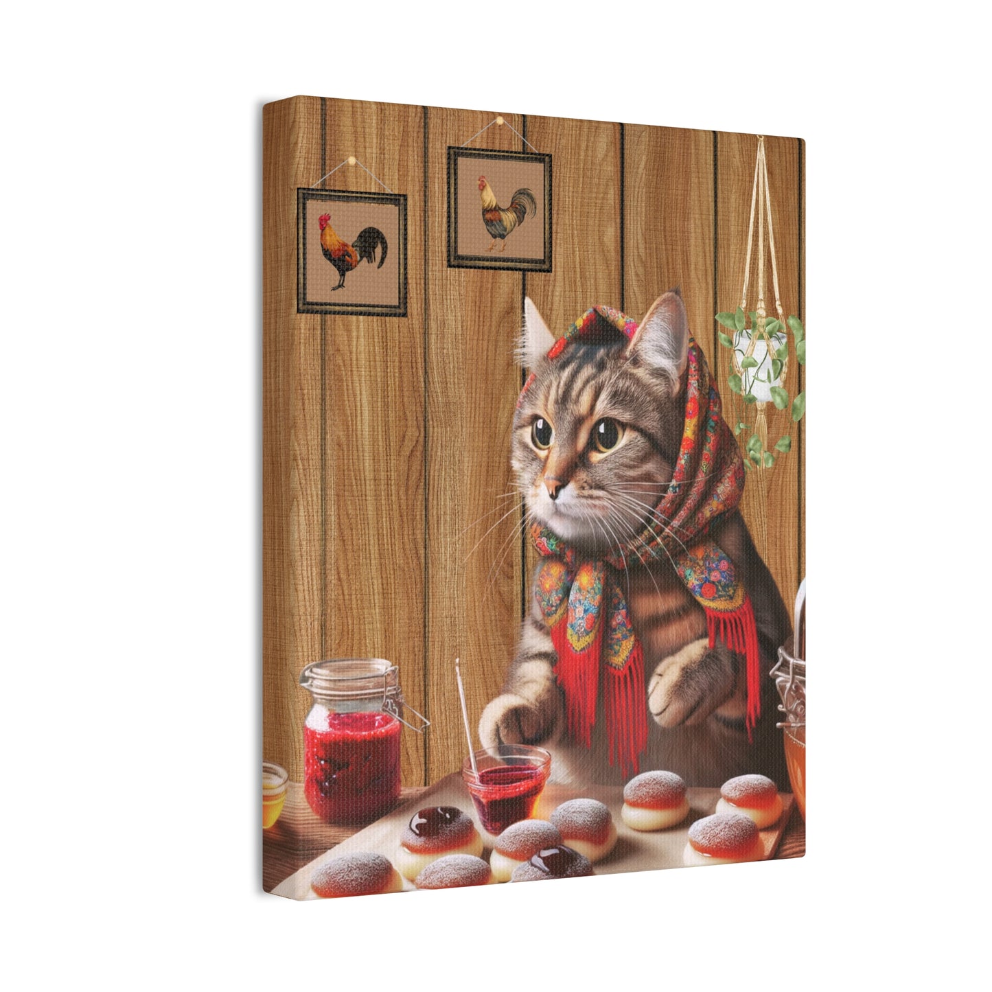 Babushka Cat Makes Paczki Wall Art