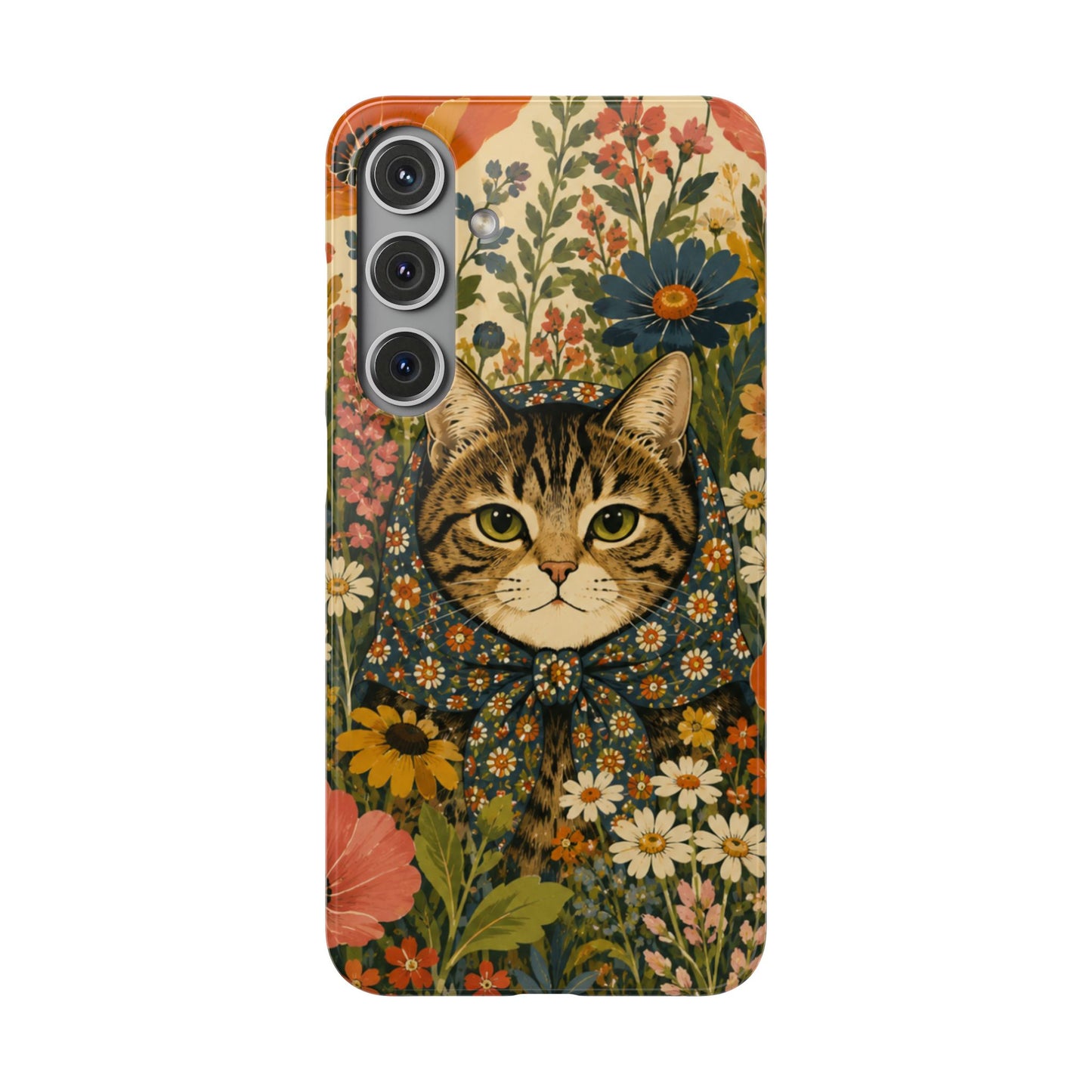 Babushka Cat Peeky Gardens Snap Phone Case
