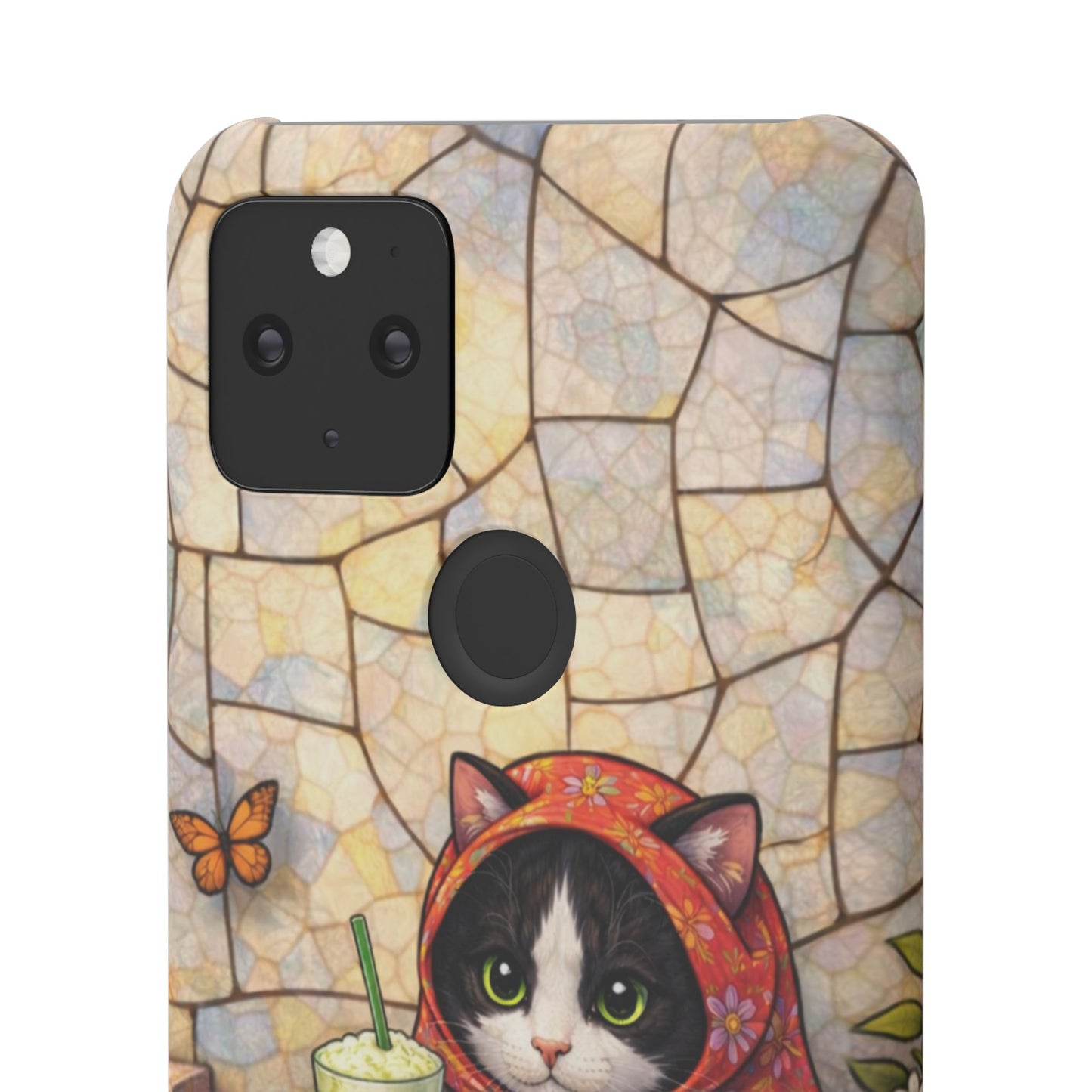 Babushka Cat Reads, Tuxedo Cat Literary Snap Phone Case