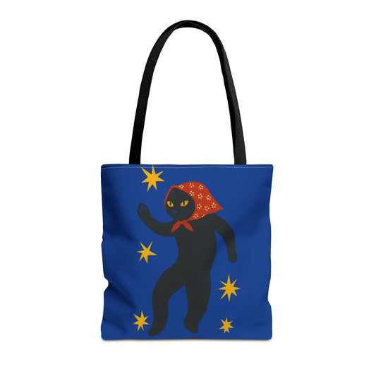 Babushka Cat-Black Cat Art Parody -Matisse-Tote Bag