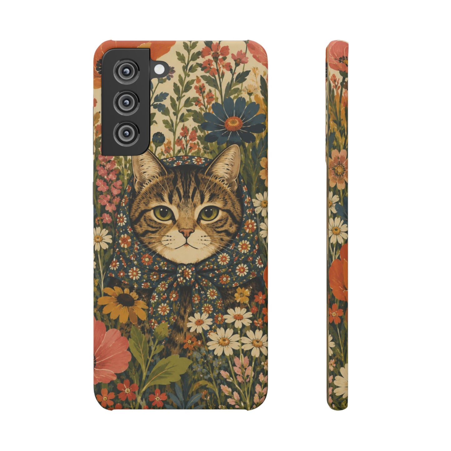 Babushka Cat Peeky Gardens Snap Phone Case
