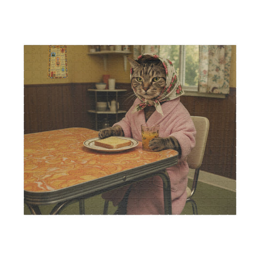 Babushka Cat Vintage Breakfast Scene (520 Piece)