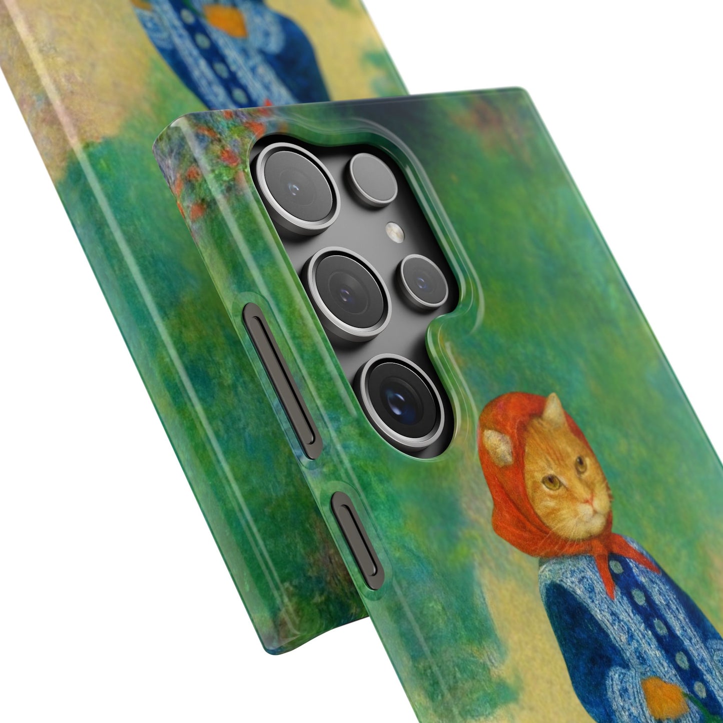 Babushka Cat With a Watering Can x Renoir Funny Art  Slim Phone Case