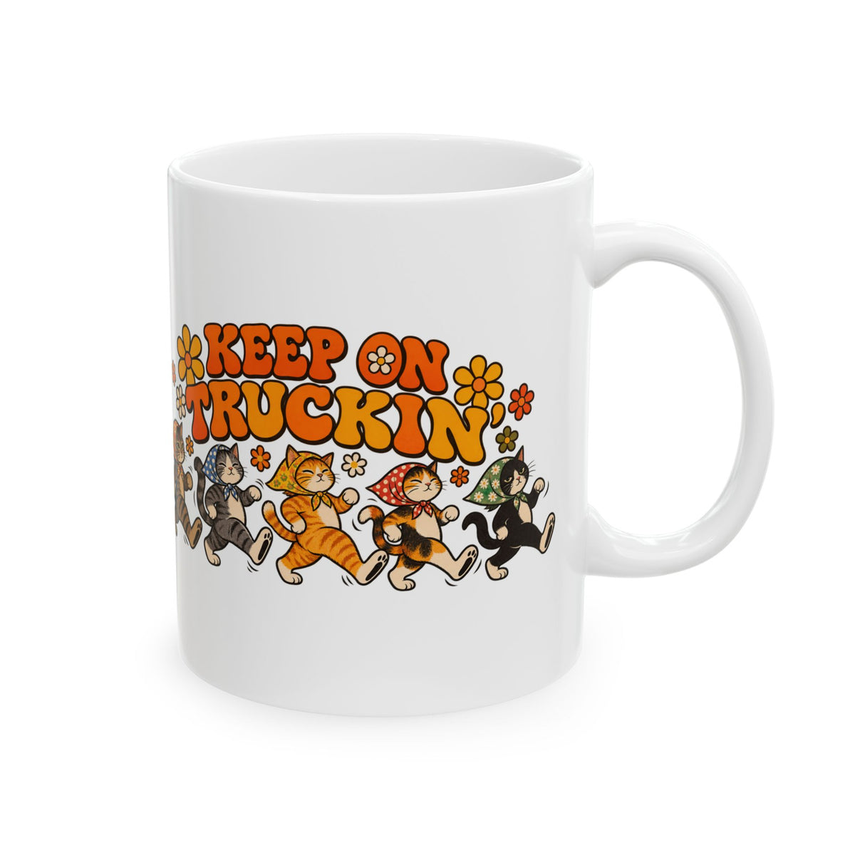Keep on Truckin' Babushka Cat Ceramic Mug (2 sizes)