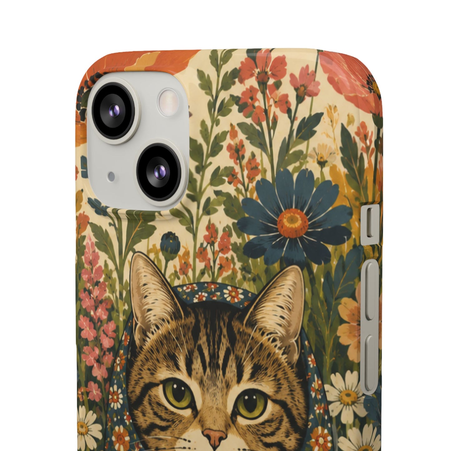 Babushka Cat Peeky Gardens Snap Phone Case