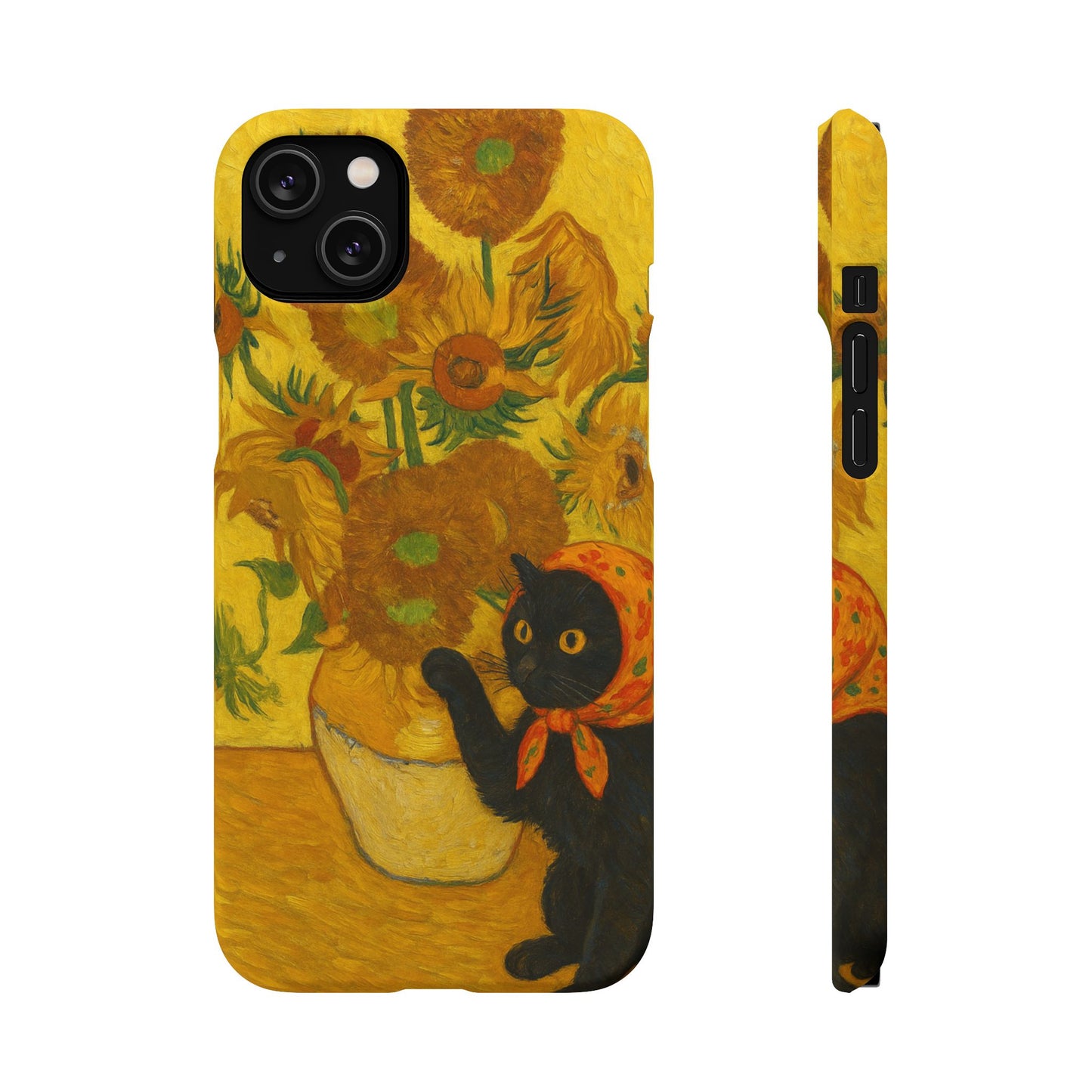Babushka Cat Van Gogh Sunflowers Snap Phone Case