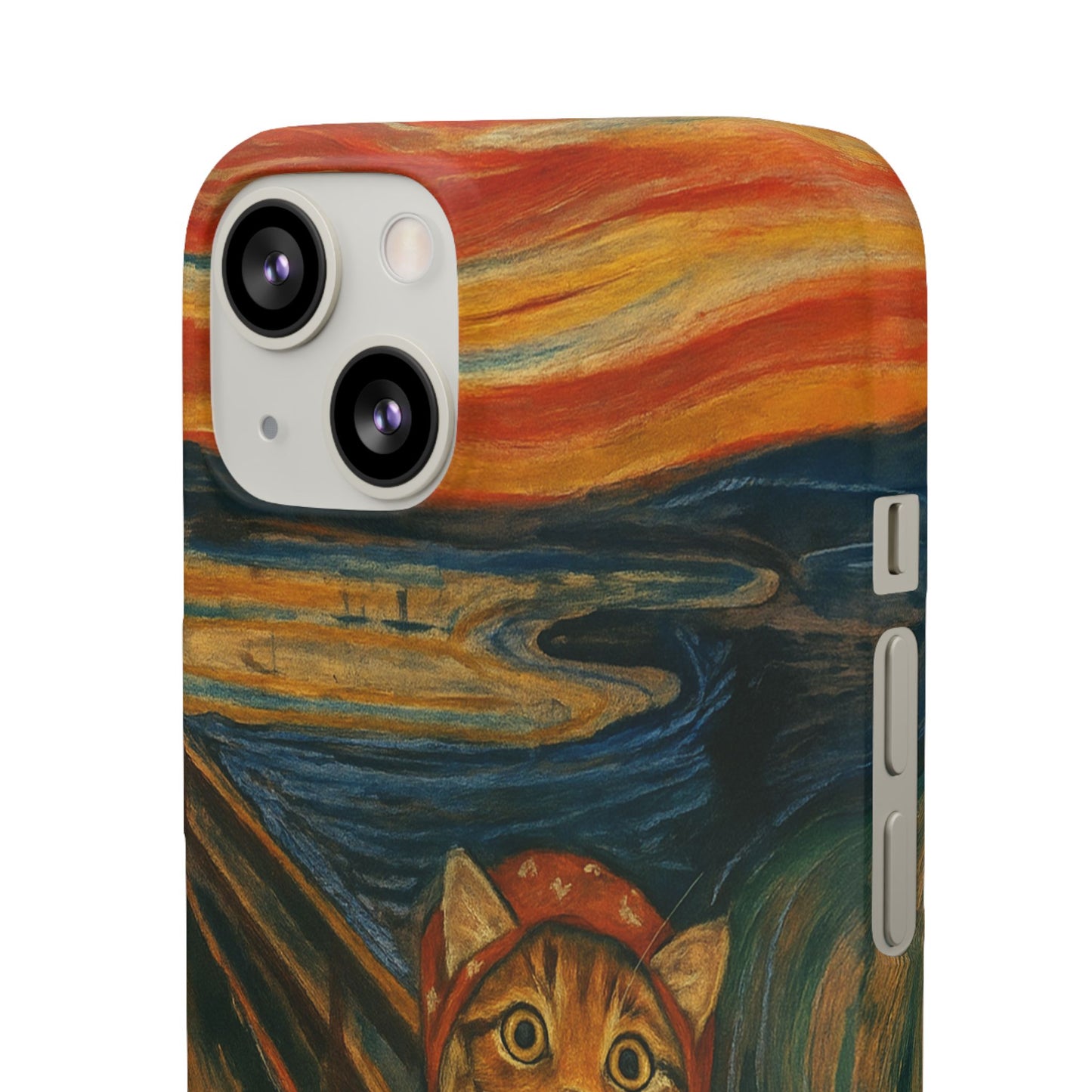 Babushka Cat x Edvard Munch The Scream Parody Art Snap Case