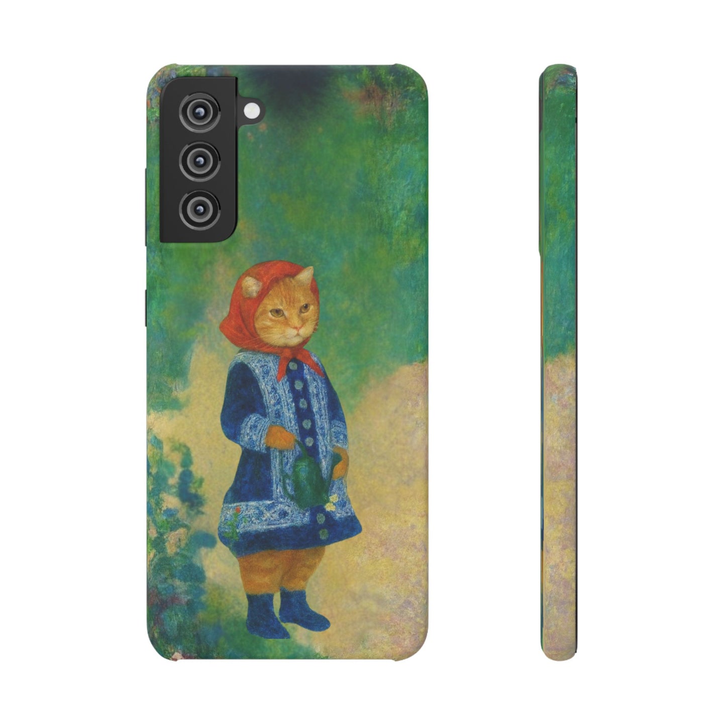 Babushka Cat With a Watering Can x Renoir Funny Art  Slim Phone Case