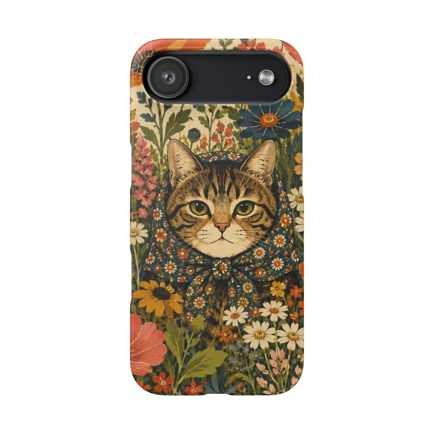 Babushka Cat Peeky Gardens Snap Phone Case