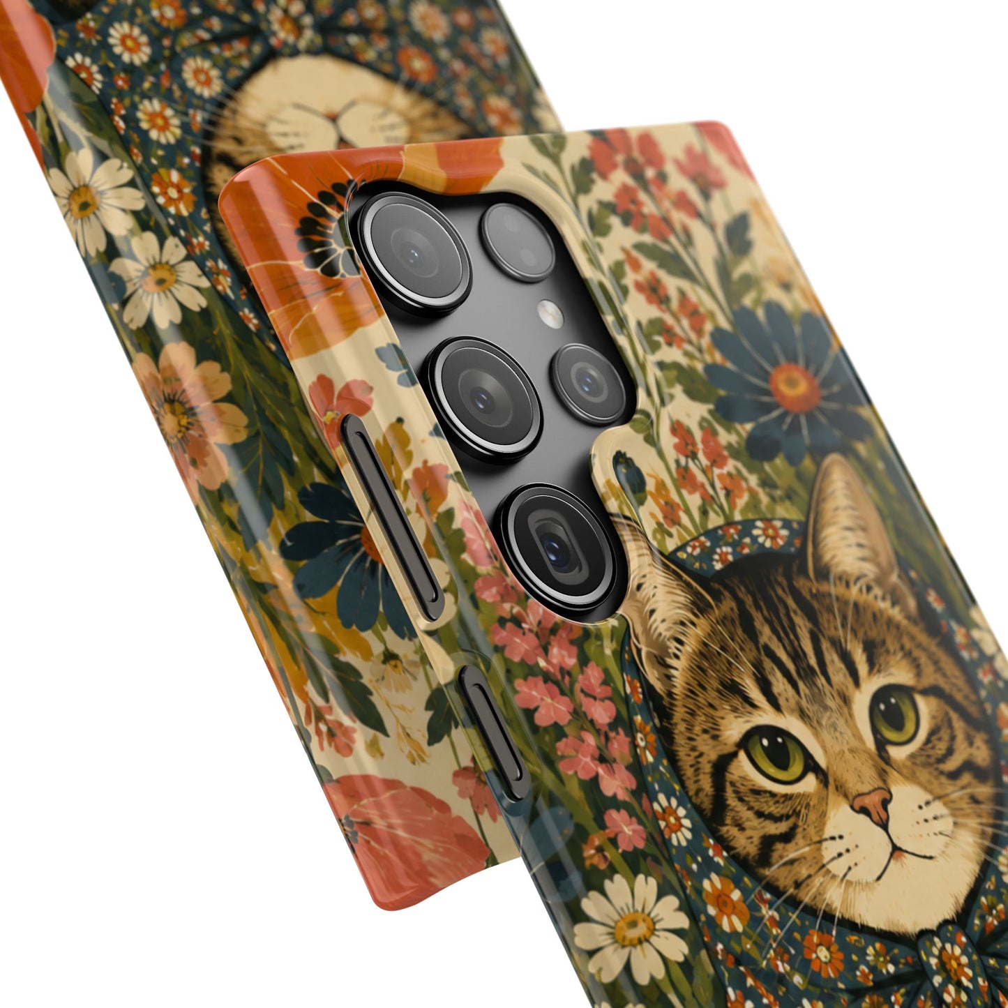 Babushka Cat Peeky Gardens Snap Phone Case