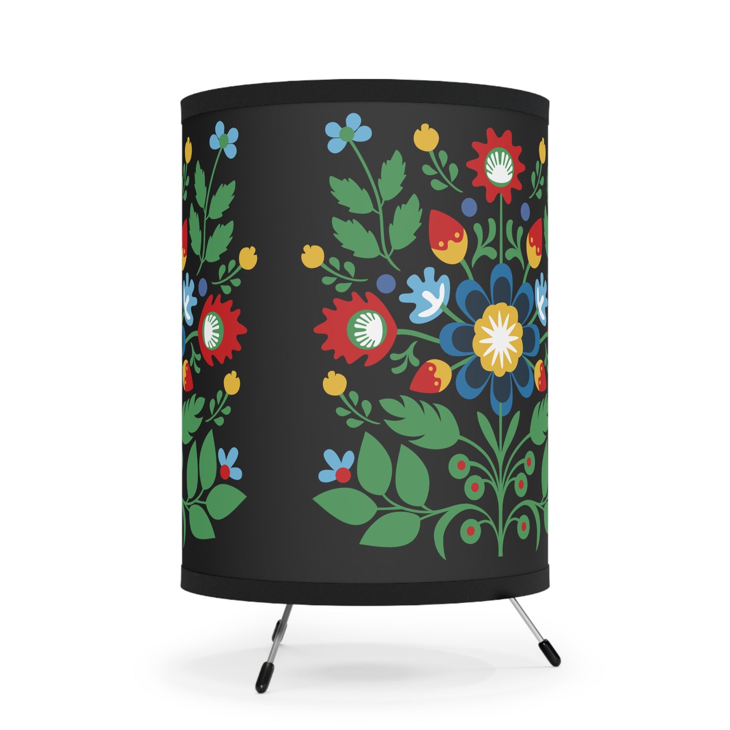 Polish Folk Art, Wycinanki Tripod Lamp with High-Res Printed Shade, US\CA plug