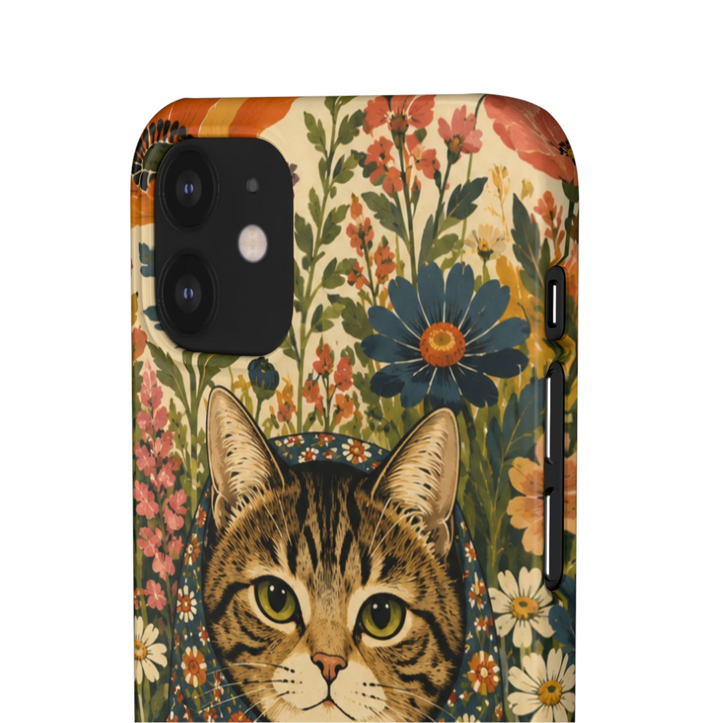Babushka Cat Peeky Gardens Snap Phone Case