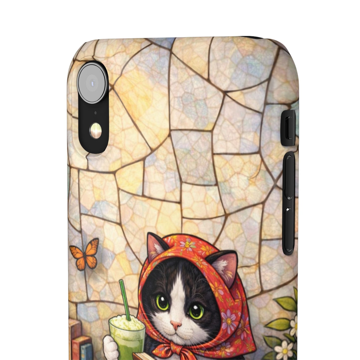 Babushka Cat Reads, Tuxedo Cat Literary Snap Phone Case