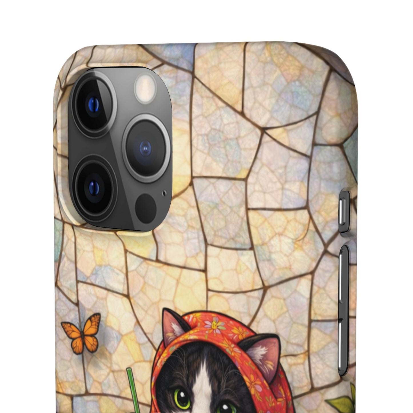 Babushka Cat Reads, Tuxedo Cat Literary Snap Phone Case