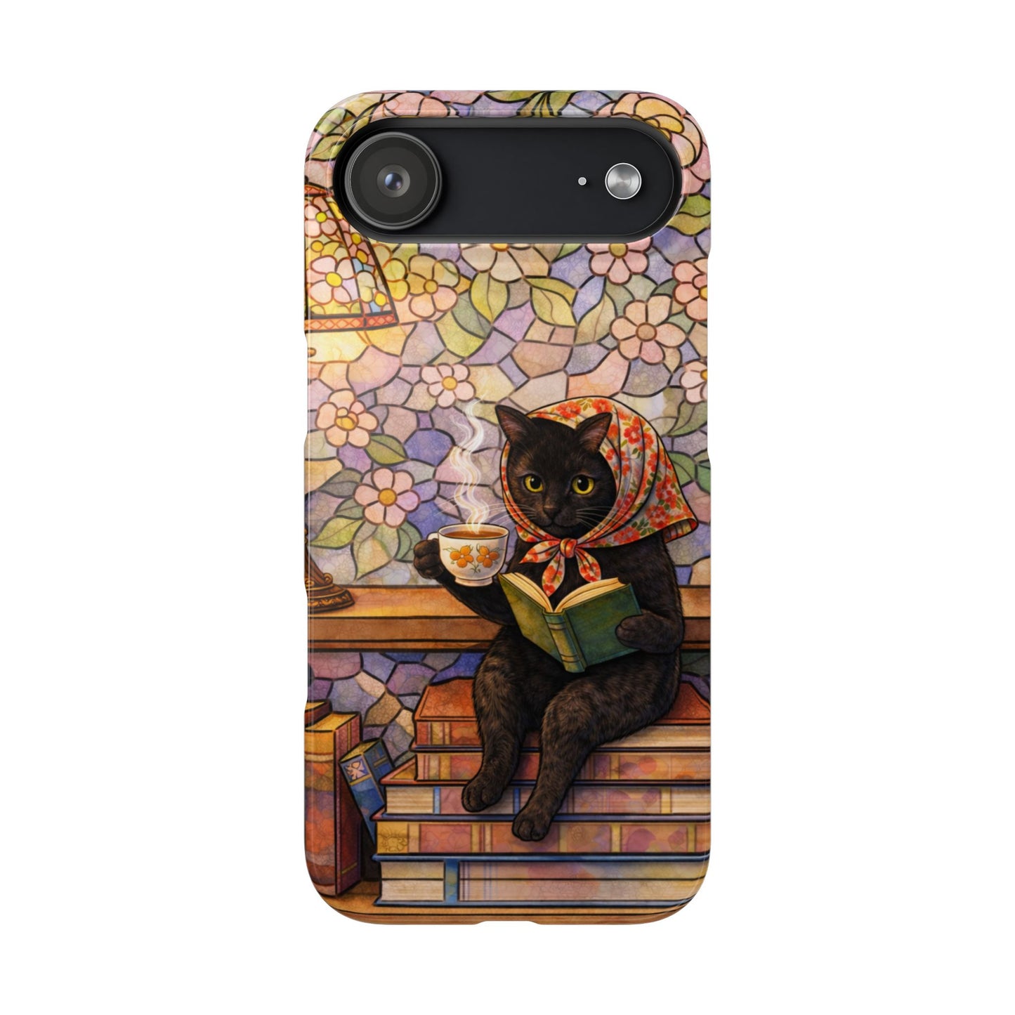 Babushka Cat Reads Artistic Literary Snap Phone Cases