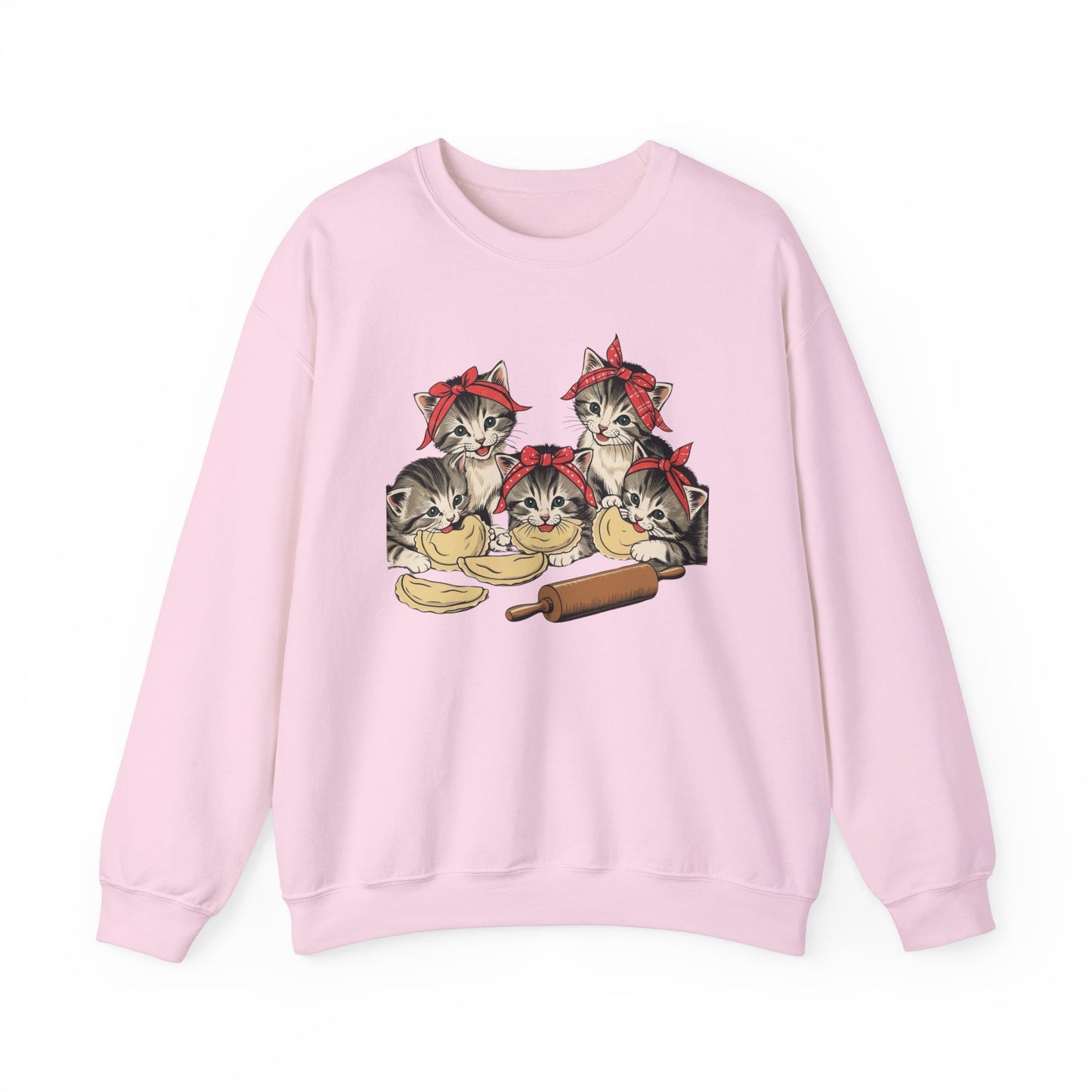 Pierogi Cats, Retro Kittens and Pierogi Crewneck Sweatshirt