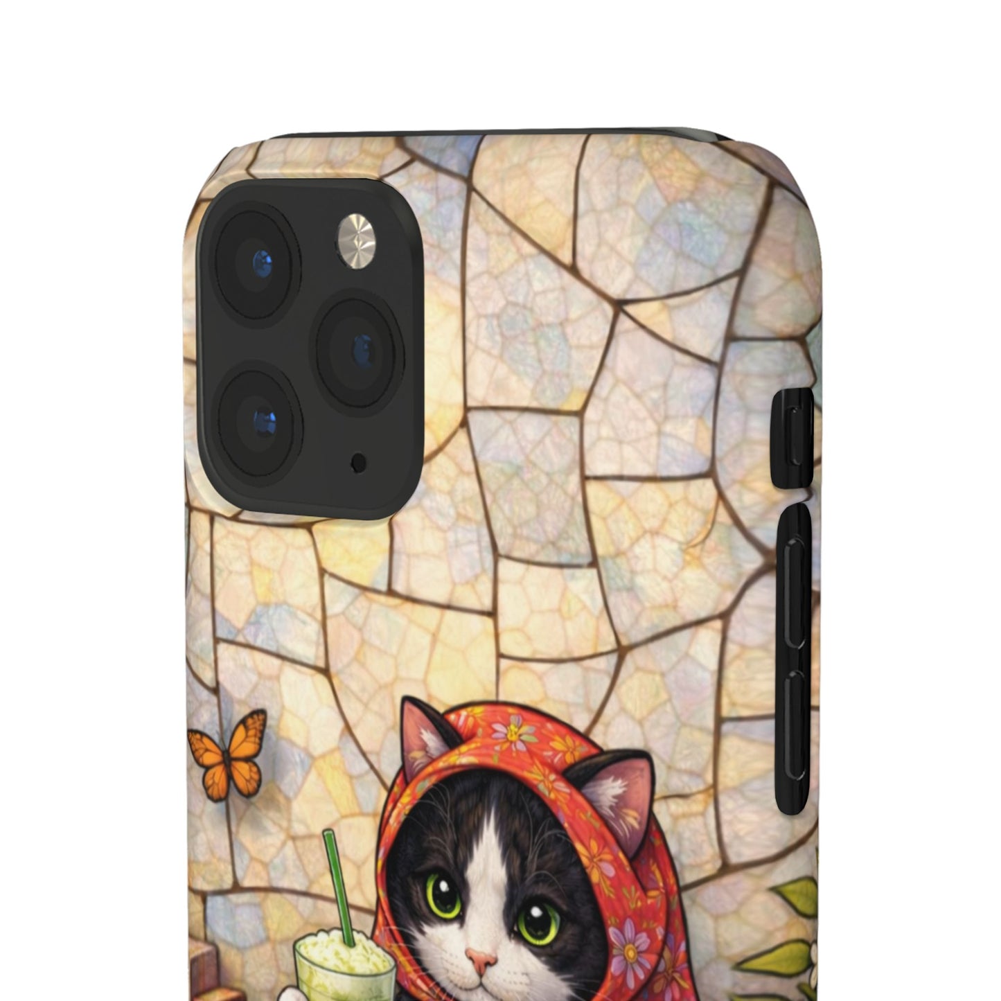 Babushka Cat Reads, Tuxedo Cat Literary Snap Phone Case