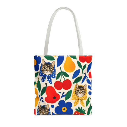 Babushka Cat Fruity Fun Reusable Tote