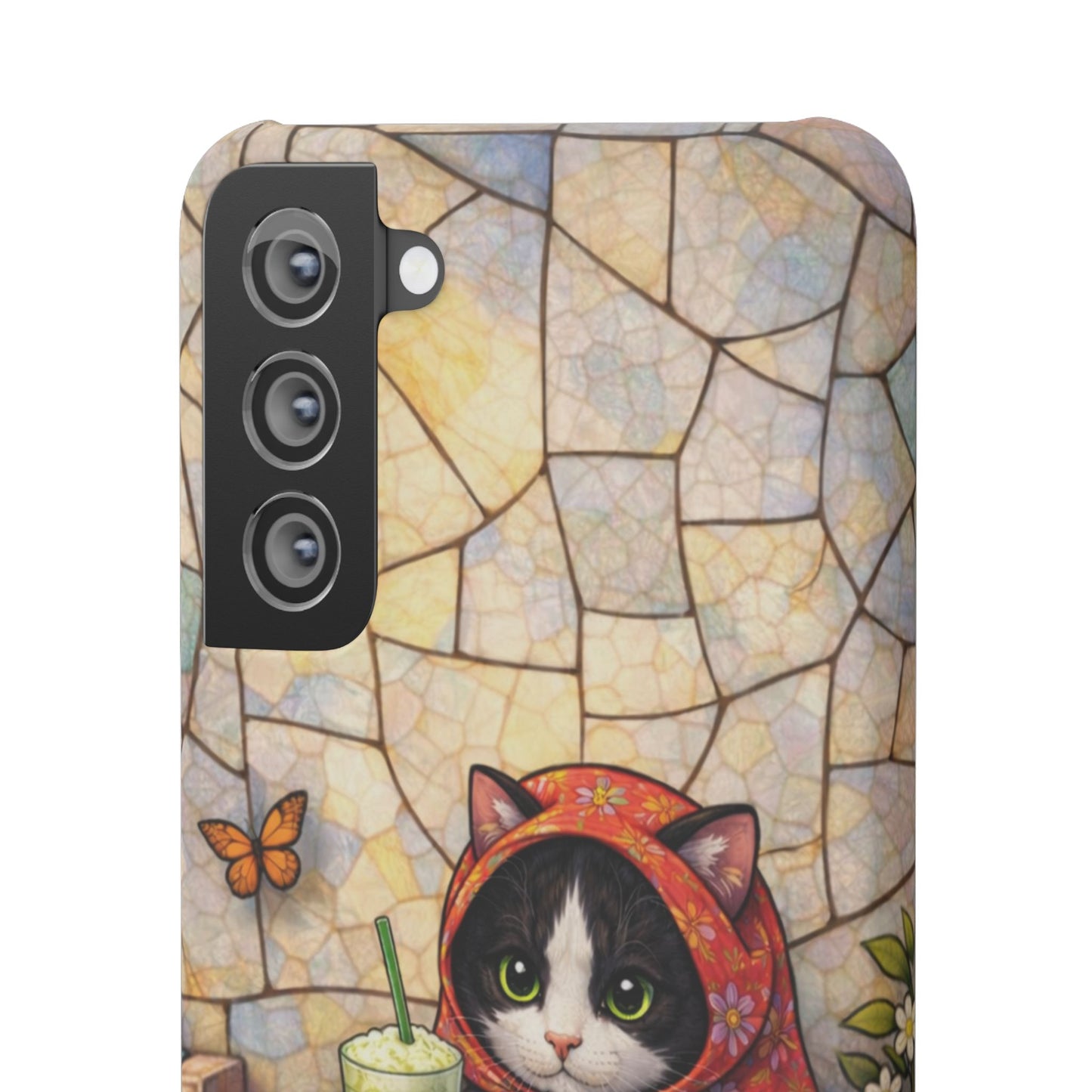Babushka Cat Reads, Tuxedo Cat Literary Snap Phone Case
