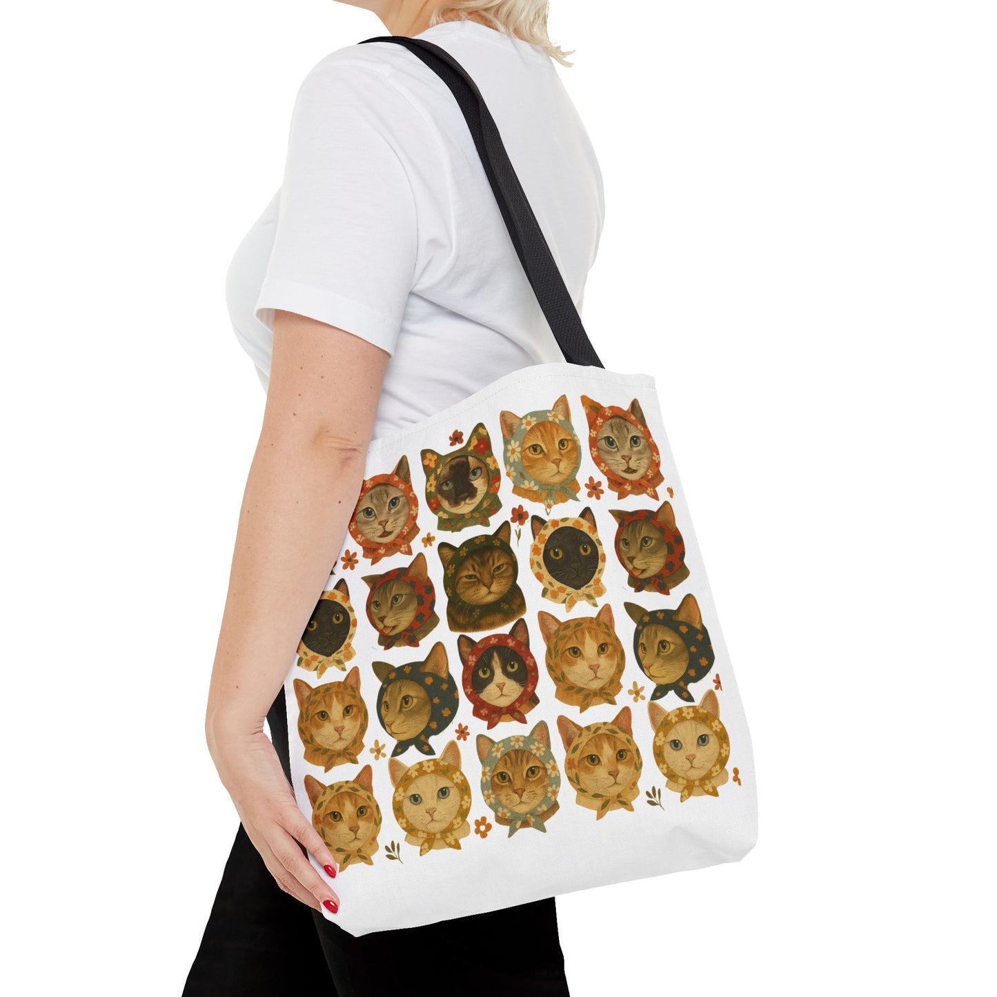 Babushka Cat Lovers Tote Bag