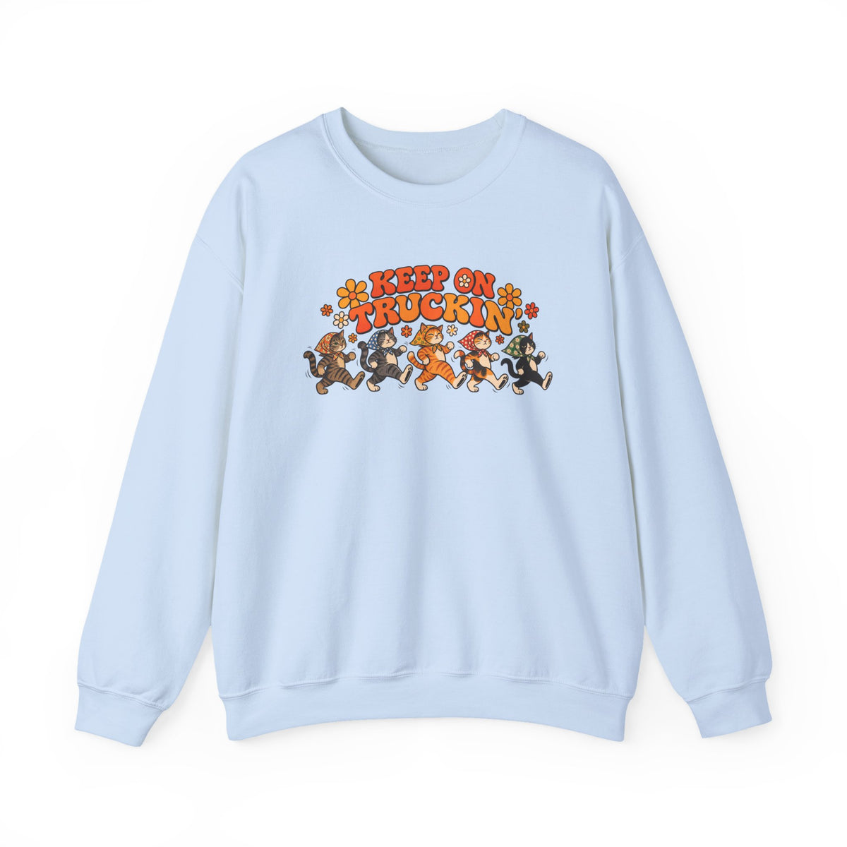 Babushka Cat Keep on Truckin' Unisex Heavy Blend™ Crewneck Sweatshirt