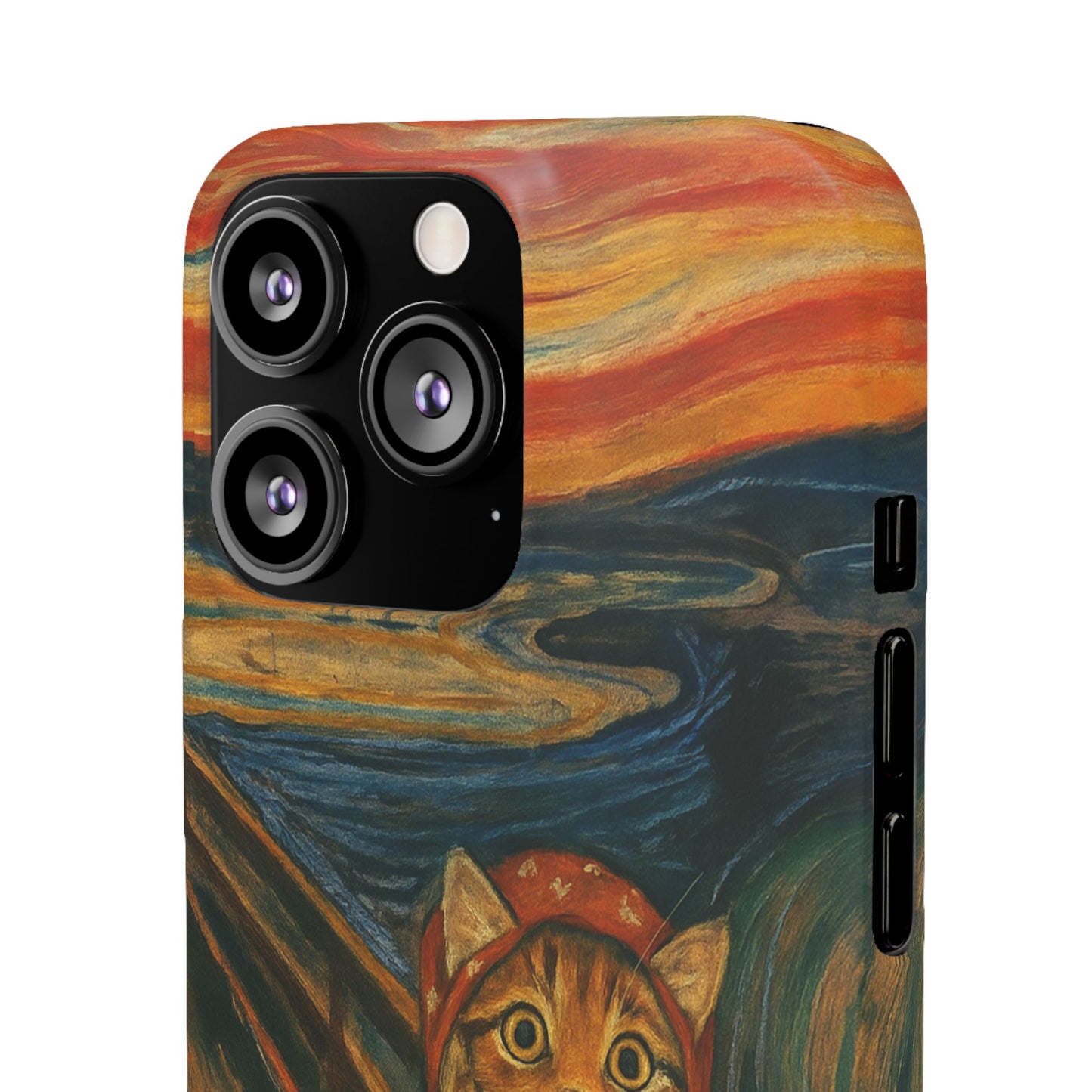 Babushka Cat x Edvard Munch The Scream Parody Art Snap Case