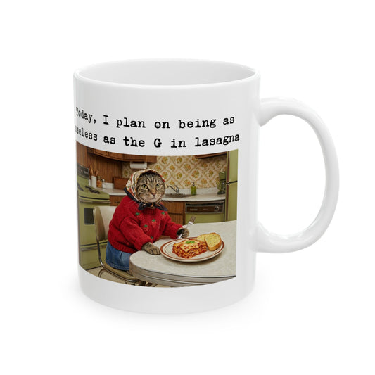 Babushka Cat Useless Day Ceramic Mug