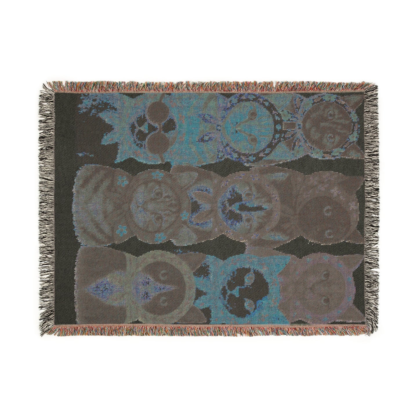 Babushka Cat Varieties, Kitschy Cat Breeds Woven Blanket - Home Decor