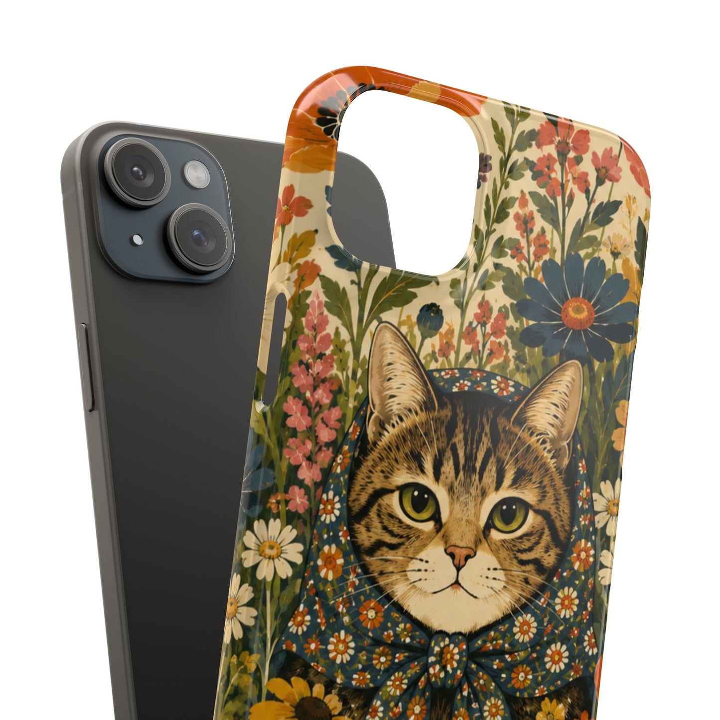 Babushka Cat Peeky Gardens Snap Phone Case