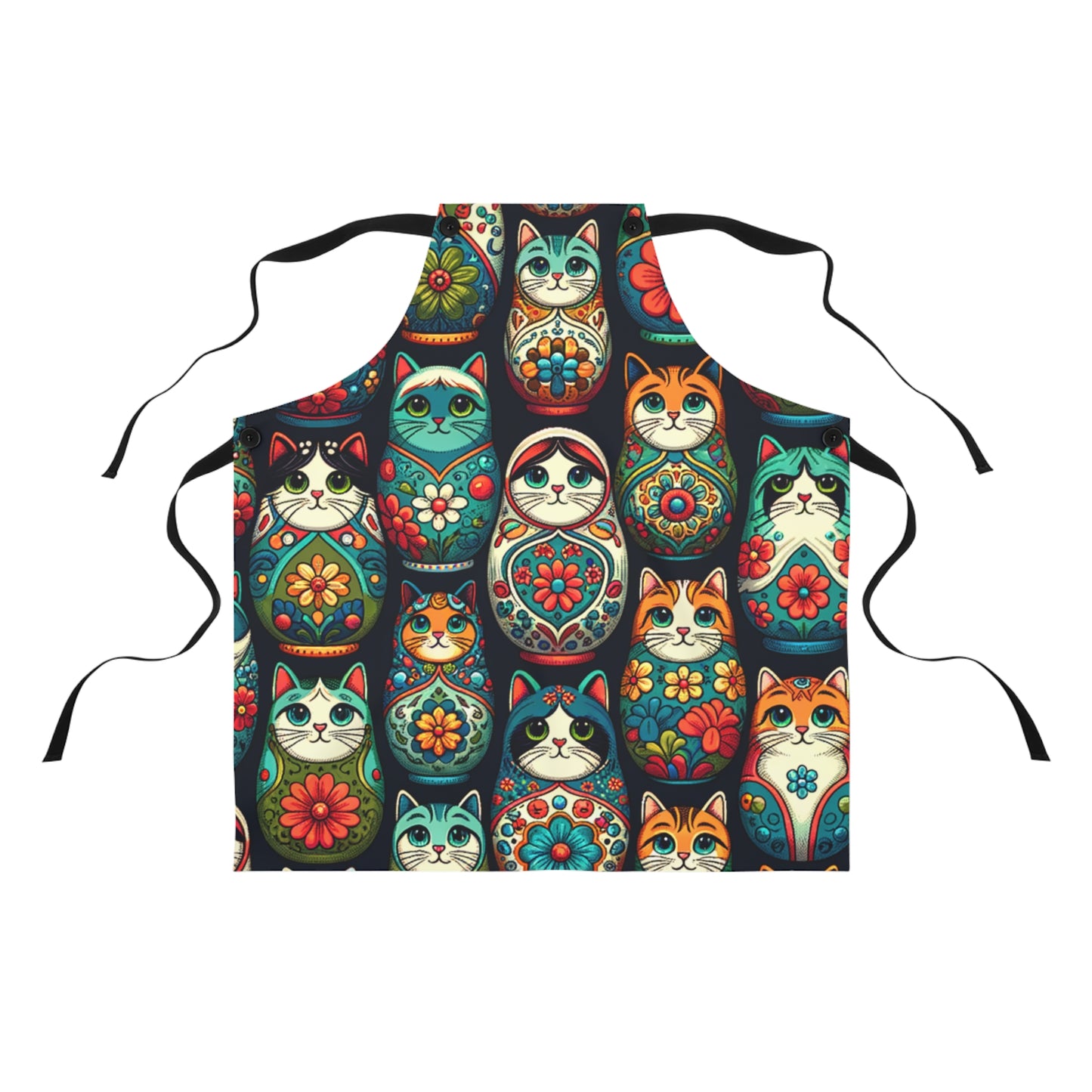 Catroyshka Babushka Cat Kitschy Apron (AOP) for Cat Lovers