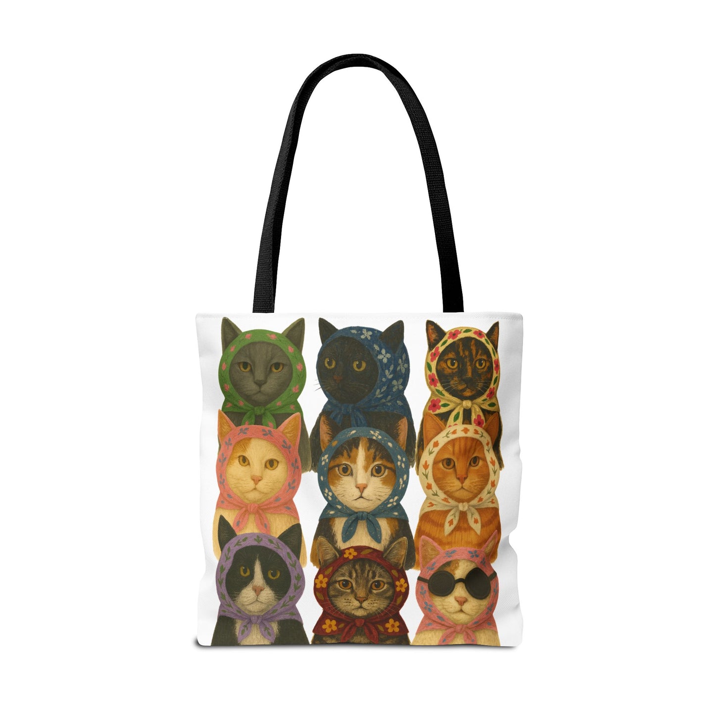 Babushka Cat Lovers Tote Bag
