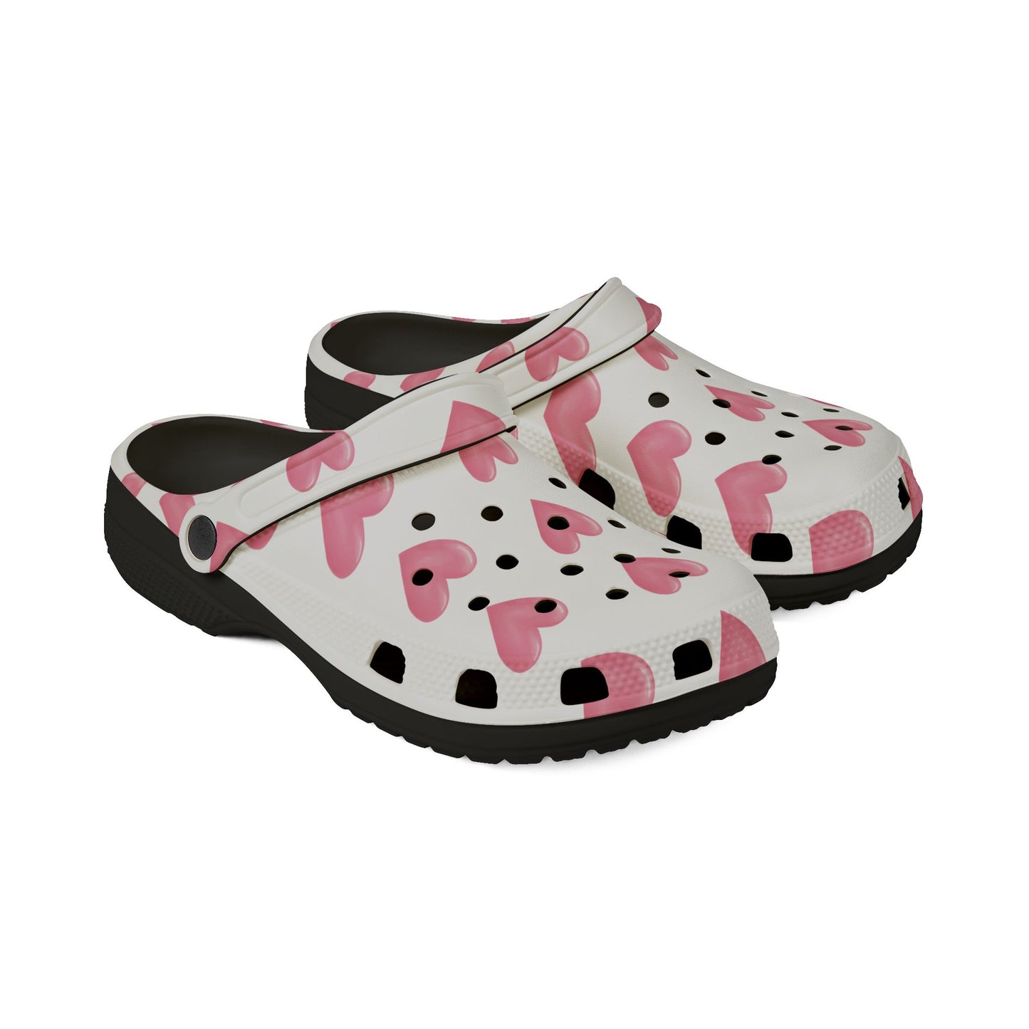 Pink Hearts Granny Gliders EVA Foam Rubber Shoes