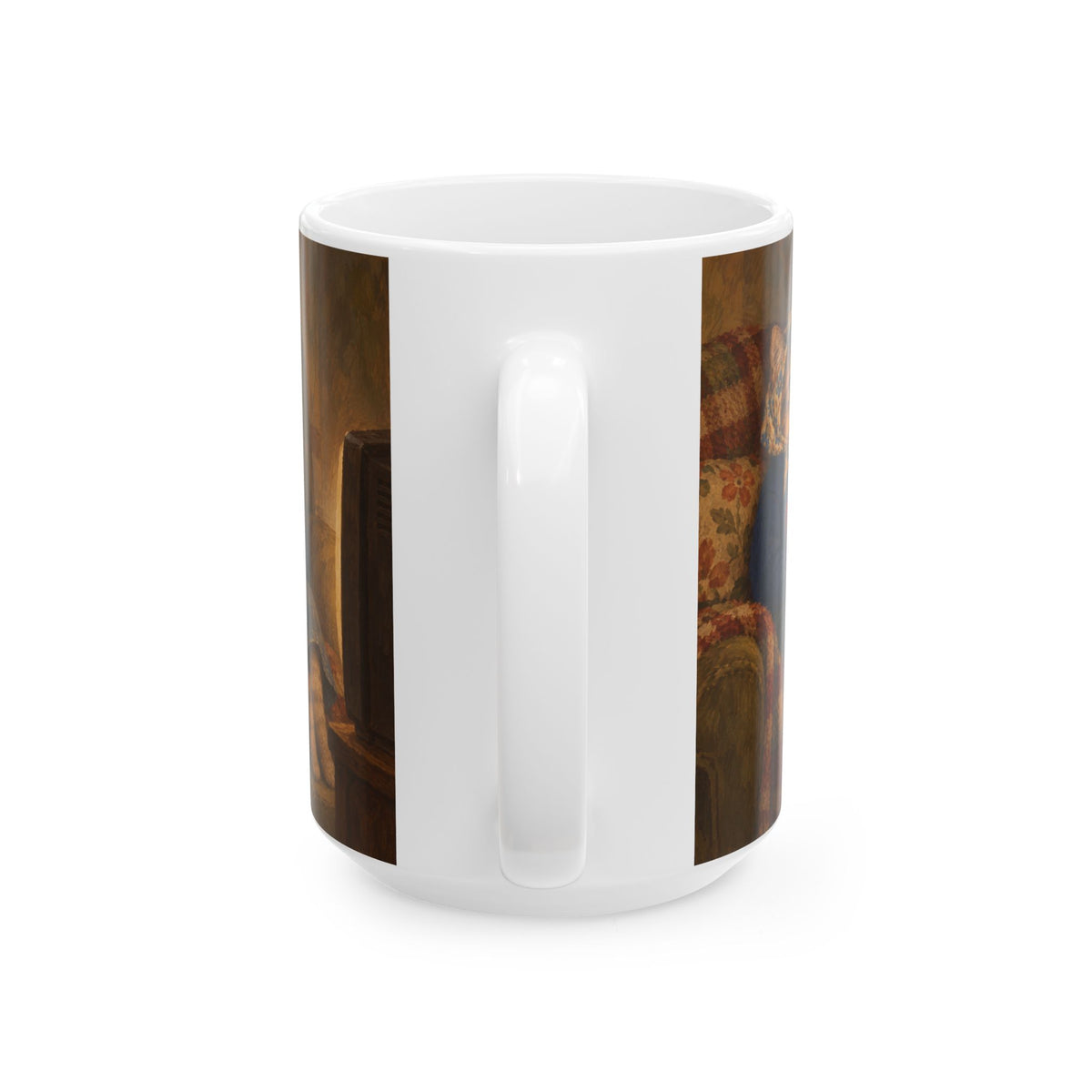Nostalgic Buffalo Tabby Babushka Cat Ceramic Mug (2 sizes)