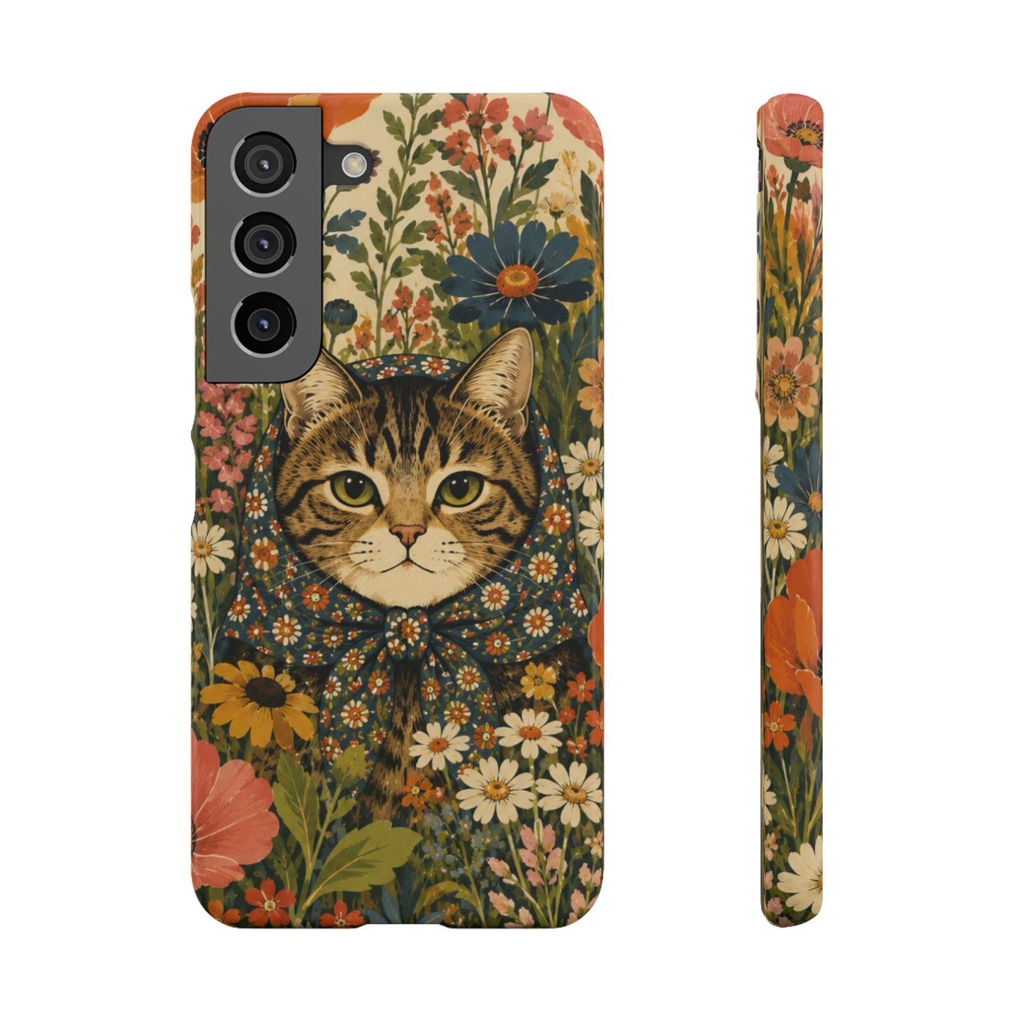 Babushka Cat Peeky Gardens Snap Phone Case