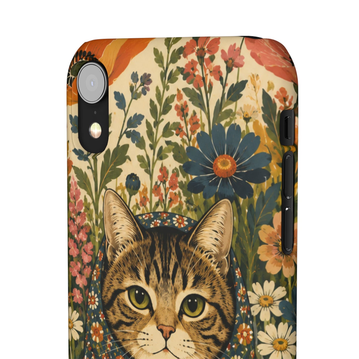 Babushka Cat Peeky Gardens Snap Phone Case