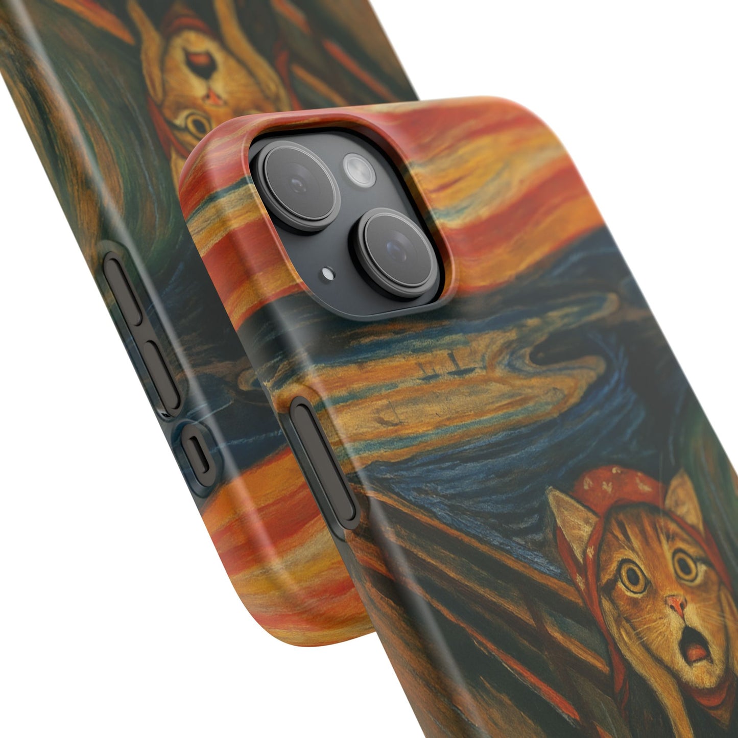Babushka Cat x Edvard Munch The Scream Parody Art Snap Case