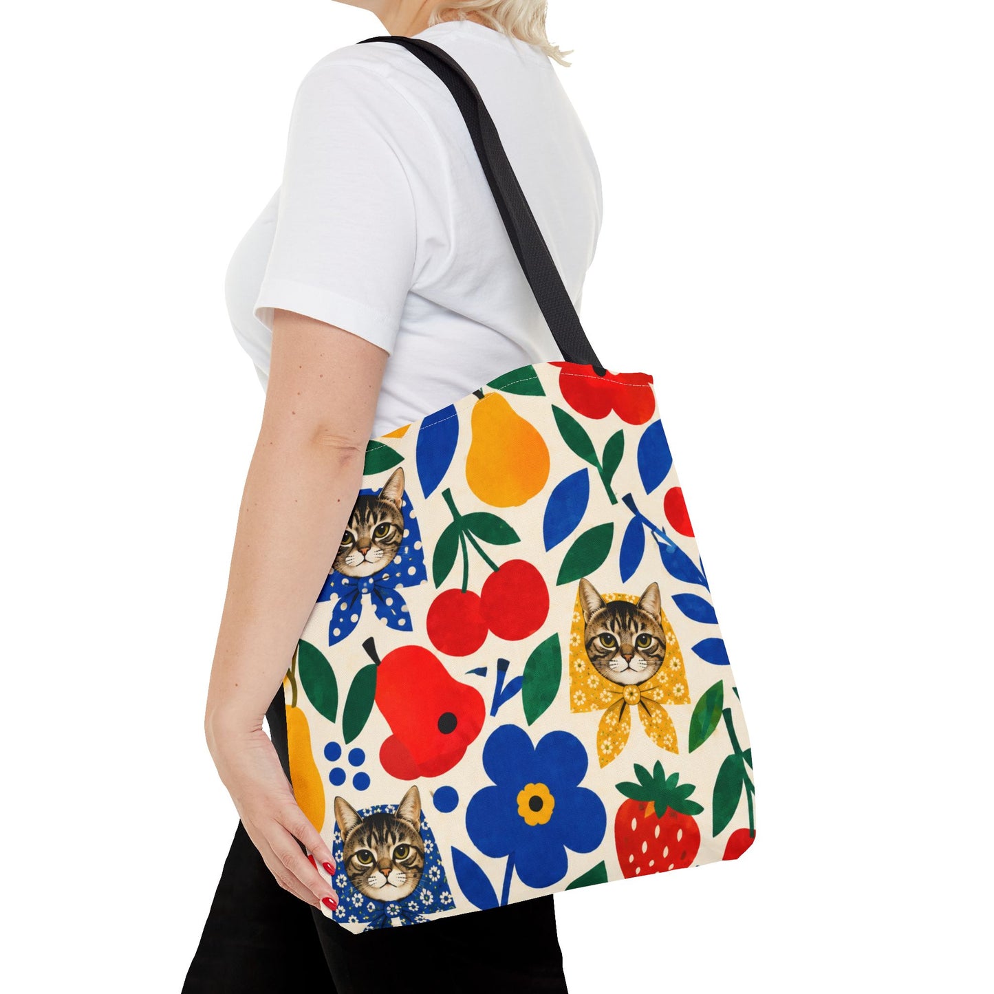 Babushka Cat Fruity Fun Reusable Tote