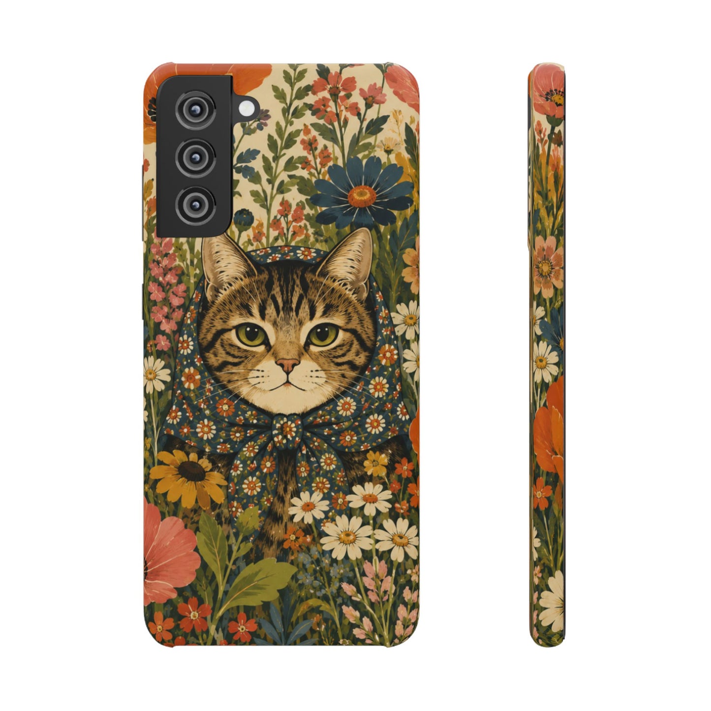 Babushka Cat Peeky Gardens Snap Phone Case