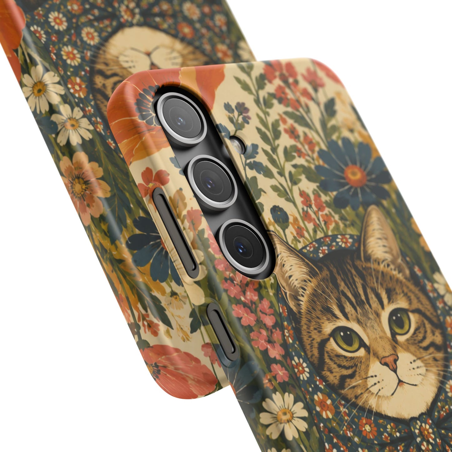 Babushka Cat Peeky Gardens Snap Phone Case