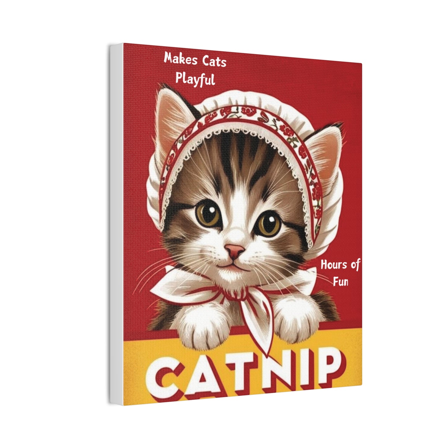 Vintage Style Babushka Kitten Catnip Ad Art