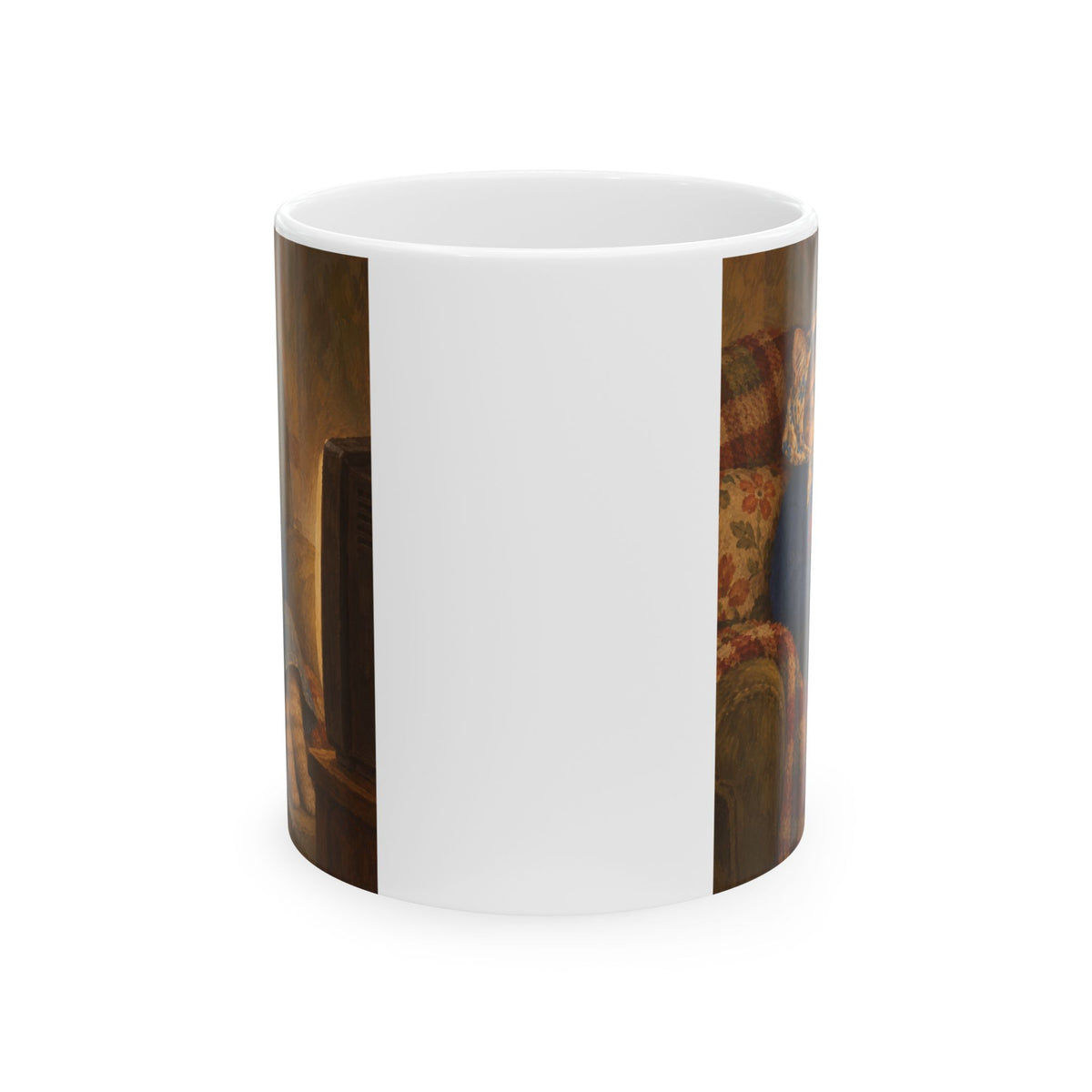 Nostalgic Buffalo Tabby Babushka Cat Ceramic Mug (2 sizes)