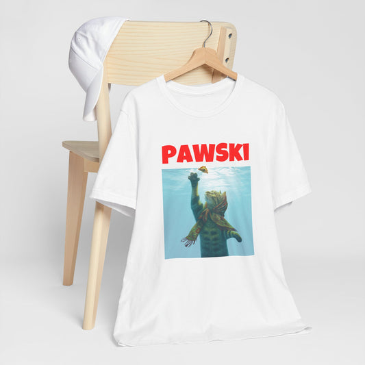 Babushka Cat, Pierogi Cat, Paws Cat Parody Shirt, Pawski Design Unisex Jersey Short Sleeve Tee