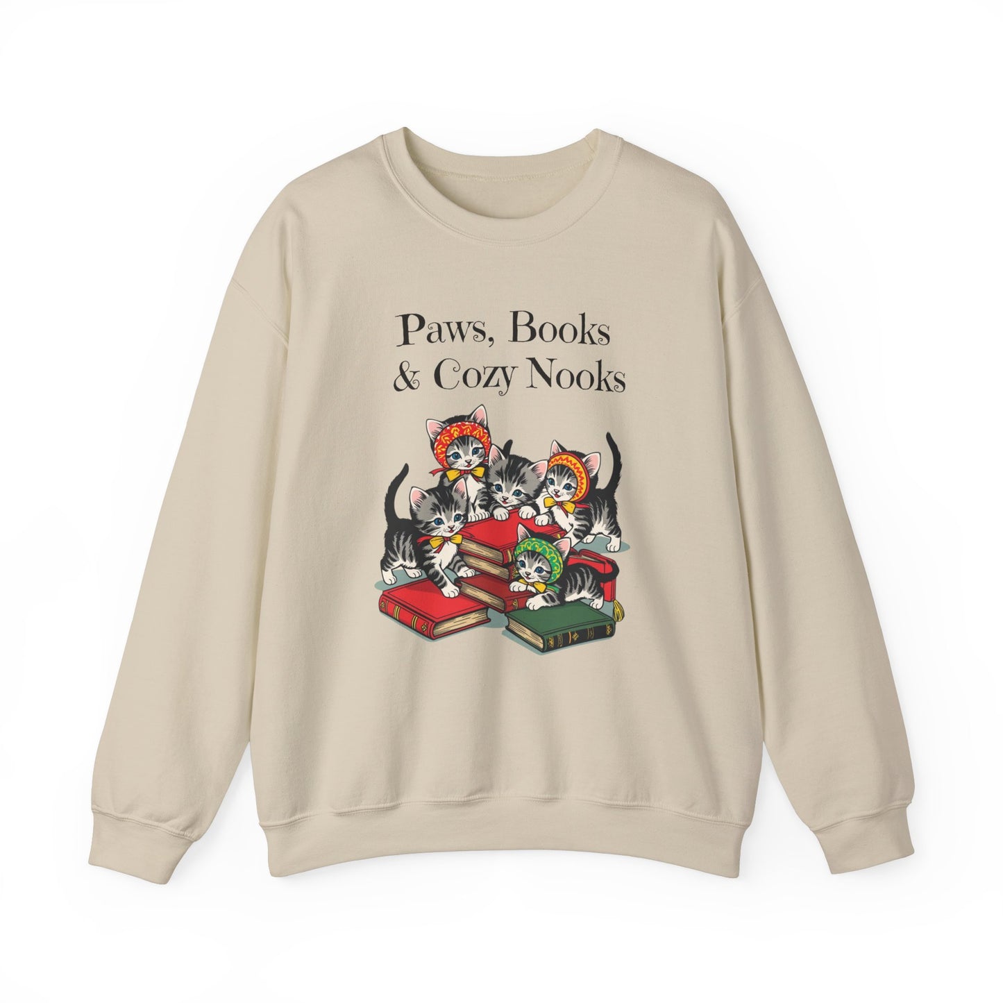 Babushka Kittens and Books Sweatshirt