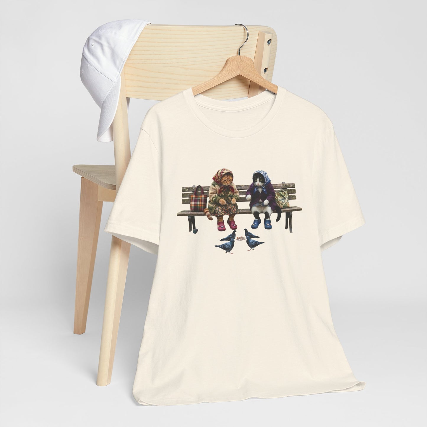 Babushka Cats Bench Friends Tee Graphic T-Shirt