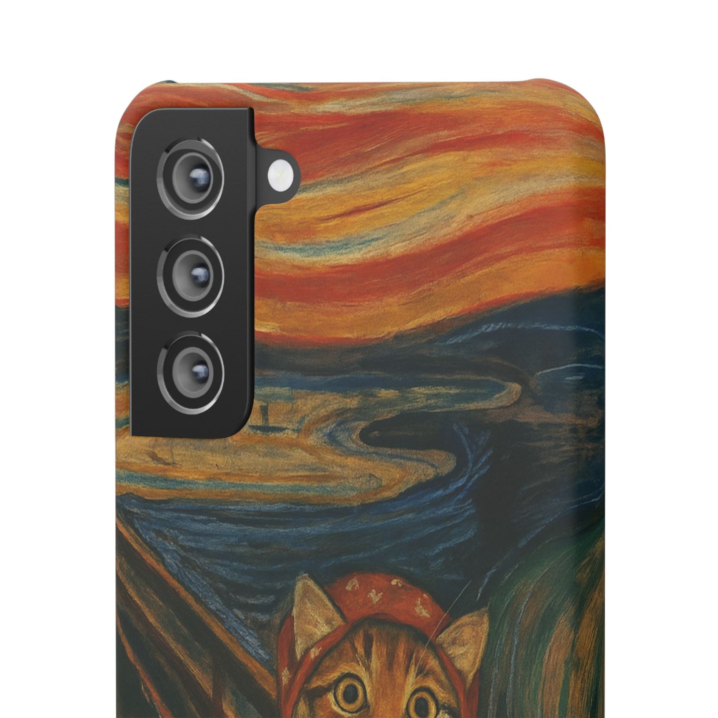 Babushka Cat x Edvard Munch The Scream Parody Art Snap Case
