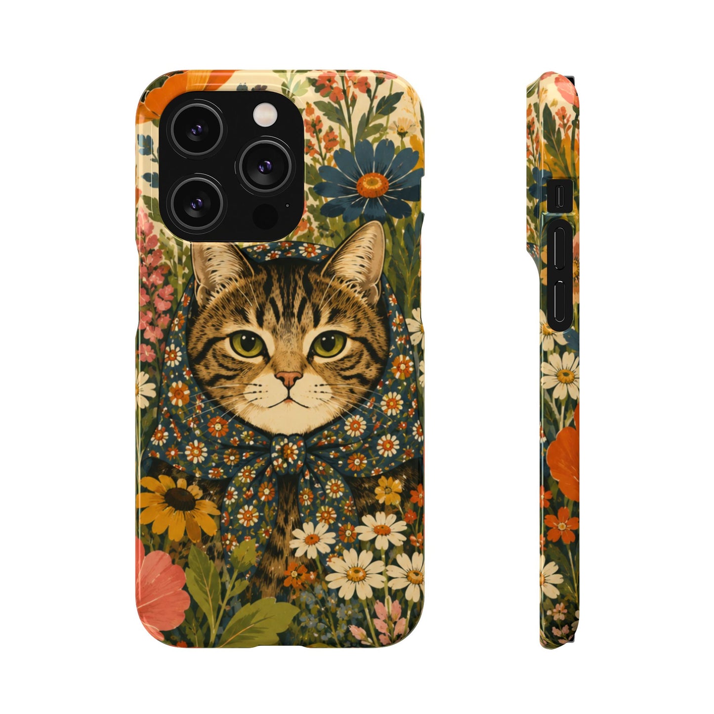 Babushka Cat Peeky Gardens Snap Phone Case