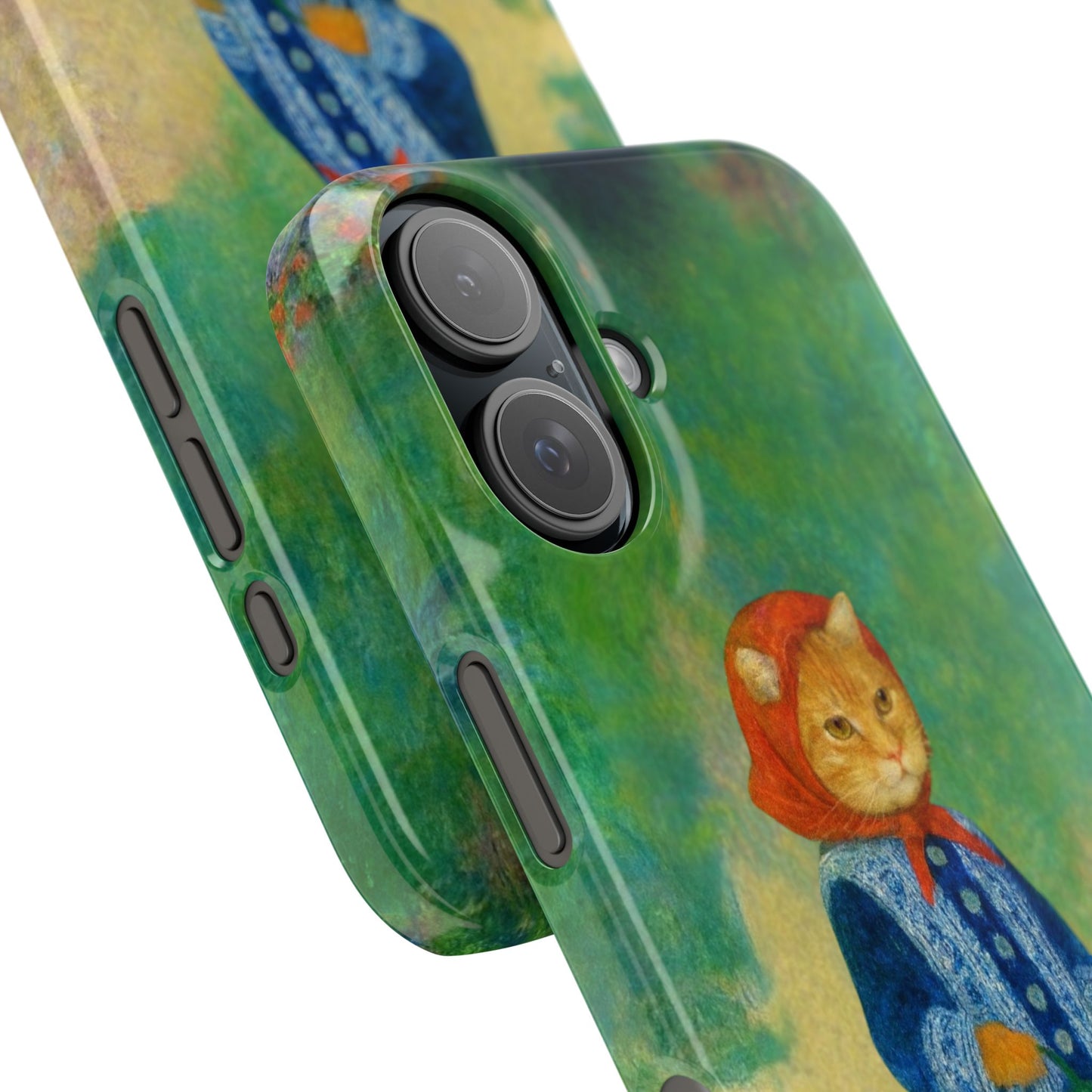 Babushka Cat With a Watering Can x Renoir Funny Art  Slim Phone Case
